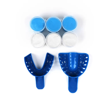 Kit d'impression dentaire en Silicone bleu et blanc, moule à mastic domestique pour dents