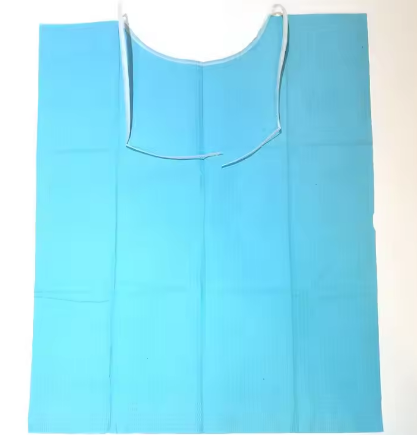 Tablier médical imperméable jetable en coton pour dentiste/bavoirs dentaires en coton avec cravate